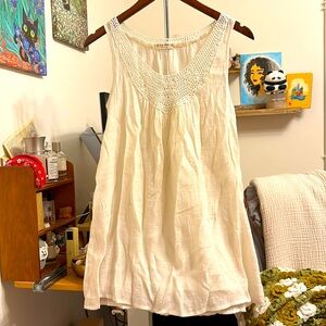 Japan Laced rayon short dress/long sleeveless blouse medium size